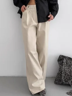 Cotton Versatile Wide-Leg Pants