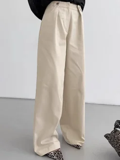 Cotton Versatile Wide-Leg Pants