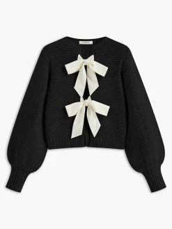 Crew Neck Bow Knit Top