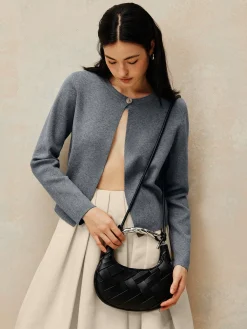 Crew Neck Button Knit Cardigan