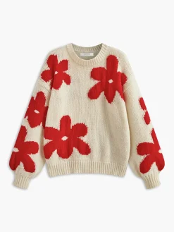 Crew Neck Flower Mechanism Knitting Top