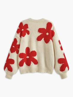 Crew Neck Flower Mechanism Knitting Top
