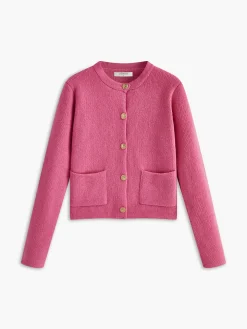 Crew Neck Golden Button Knit Outerwear