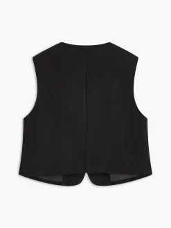 Crew Neck Irregular-Button Vest