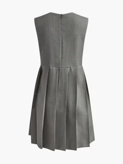 Crew Neck Panel Pleated Tank Dress