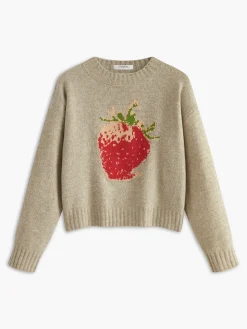 Crew Neck Strawberry Warm Sweater