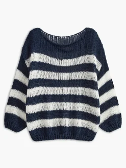Crew Neck Striped Soft Sweater