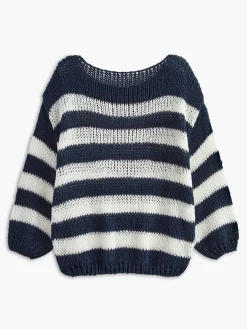 Crew Neck Striped Soft Sweater