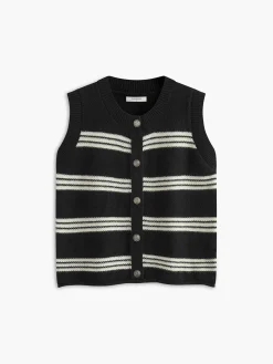 Crew Neck Striped Sweater Vest