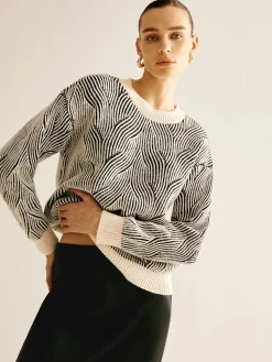 Crew Neck Two Tone Sweater