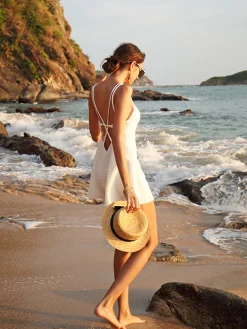 Criss Cross Backless Short Dress