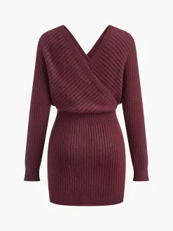Criss Cross Cinched Sweater Dress