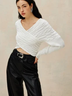 Criss Cross Crop Knit Top
