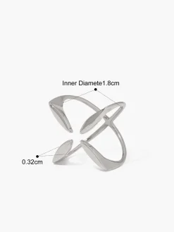 Criss Cross Four-Leaf Open Ring