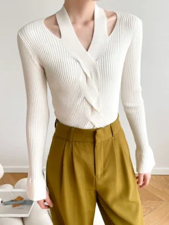 Criss Cross Halter Sweater
