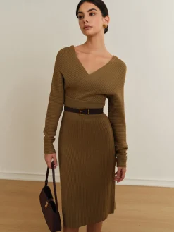 Criss Cross Sweater Dress Without Belt