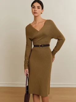 Criss Cross Sweater Dress Without Belt