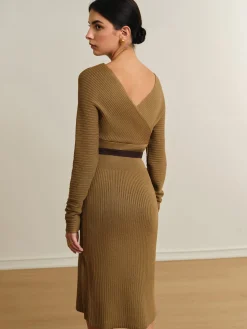 Criss Cross Sweater Dress Without Belt