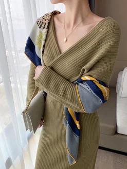 Criss Cross Sweater Dress Without Belt