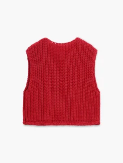 Crochet Button-Front Sweater Vest