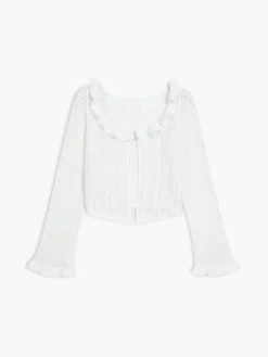 Crochet Eyelet Fly Away Cardigan