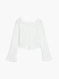 Crochet Eyelet Fly Away Cardigan