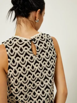 Crochet Wave Pattern Tassel Decor Tank Top