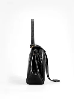 Crocodile Embossed Large Handbag