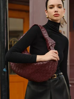 Croissant Knotted Braided Shoulder Bag