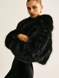 Crop Faux Fur Warm Coat