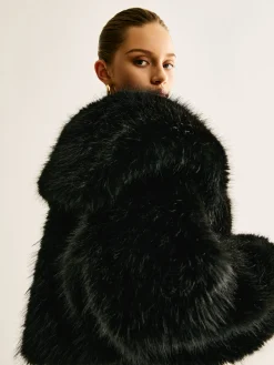 Crop Faux Fur Warm Coat