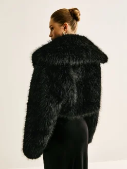 Crop Faux Fur Warm Coat