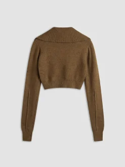 Cropped Cardigan with Collar