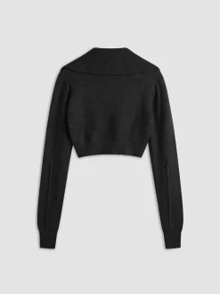 Cropped Cardigan with Collar