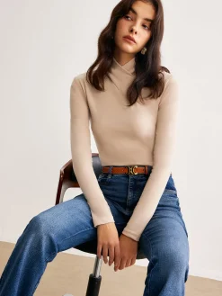 Cross Cross Neck Slim Jersey Top