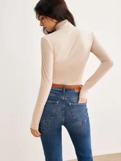 Cross Cross Neck Slim Jersey Top