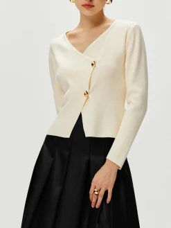 Cross Design Button Jersey Cardigan