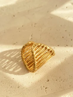 C-Shape Golden Fence Open Ring