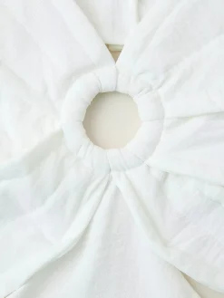 Cutout Flower Backless Long Dress