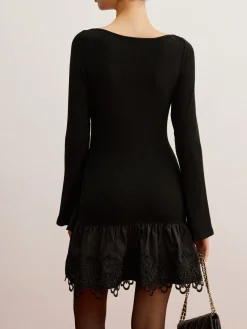 Cutout Panel Jersey Dress