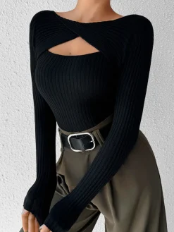 Cutout Skinny Knit Top