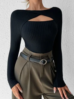 Cutout Skinny Knit Top