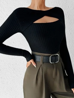 Cutout Skinny Knit Top