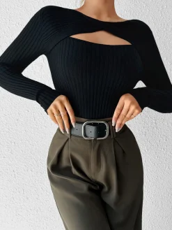Cutout Skinny Knit Top