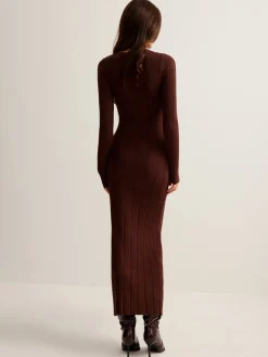 Cutout Slim Sweater Long Dress