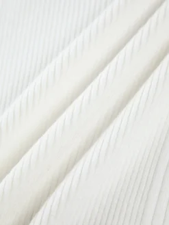 Cutout Split Beads Detail Ribbed Knit Top
