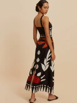 Cutout Zipper Sleeveless Floral Dress
