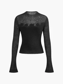 3D Flower Panel Soft Knit Top