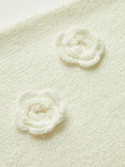 3D Flower V-Neck Sweater Dress