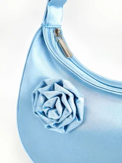 3D Flower Zipper Crescent Bag